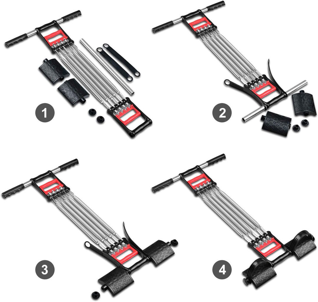COVVY 3 in 1 Multifunktionale Sportgerät Bauchtrimmer + Handgreifer + Expander mit 5 Federn für Brus