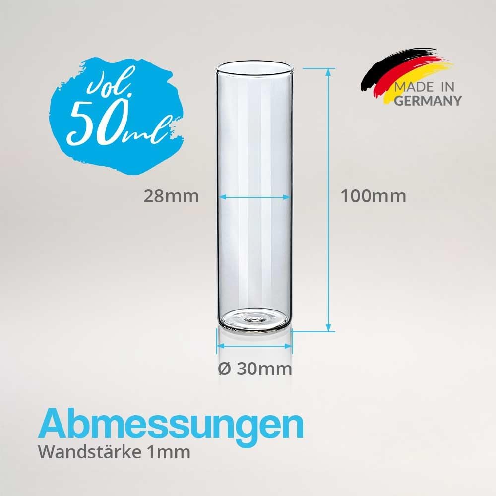 Tuuters 6x Gewürzgläser mit Verschluss (weiss), kleine Glasfläschchen für Gewürze (100 x Ø30 mm) 100
