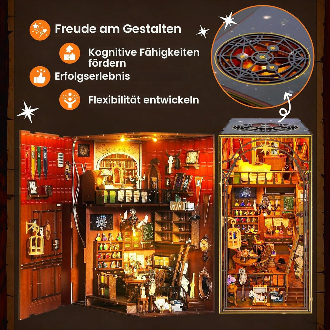 DIY Magical World Book Nook Kit & Dollhouse Craft Kits für Erwachsene DIY Miniature House mit Licht,