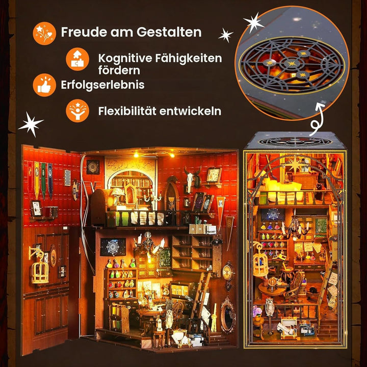 DIY Magical World Book Nook Kit & Dollhouse Craft Kits für Erwachsene DIY Miniature House mit Licht,