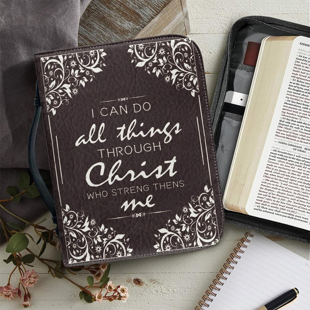 Kuiaobaty Inspirierende Spruchbuchhülle für Bibel 4 Grösse Lager 2XL, Lord Zitate Reissverschluss Bi