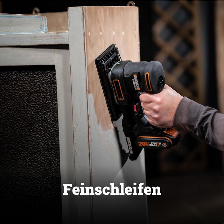 WORX 18V(20V MAX) Akku Multischleifer 5-in-1 Schleifmaschine Schlichtschleifer Schwingschleifer Deta