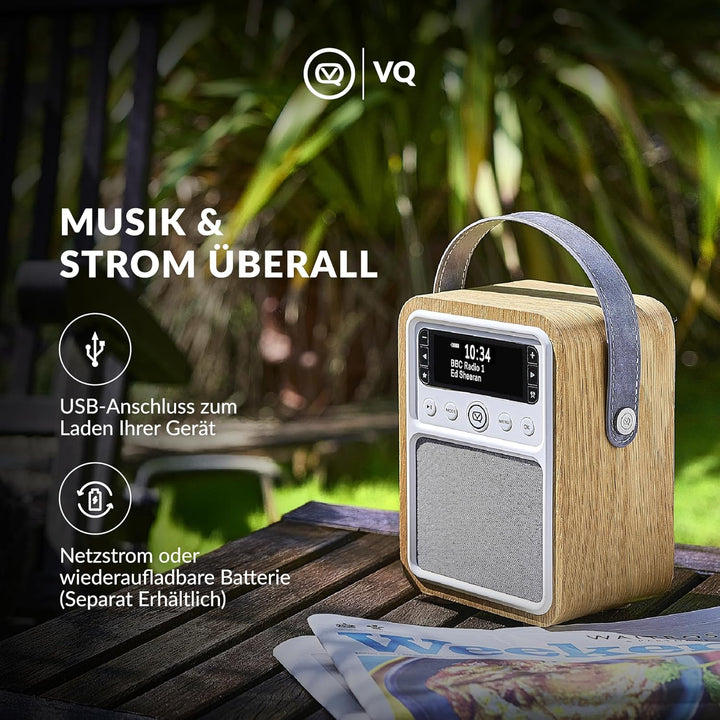 VQ VQ-MONTY-OK Monty Radio w/Bluetooth Eiche Wooden Eiche, Wooden Eiche