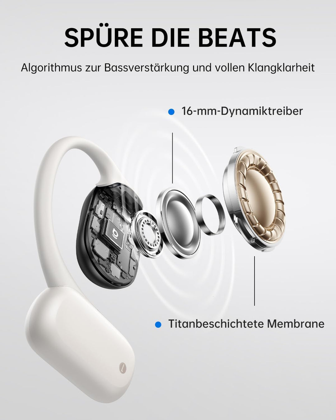 Baseus Bowie MF1 Open-Ear-Kopfhörer Bluetooth, Gerichtete Akustik, Kraftvoller Bass, Ultraleicht, IP
