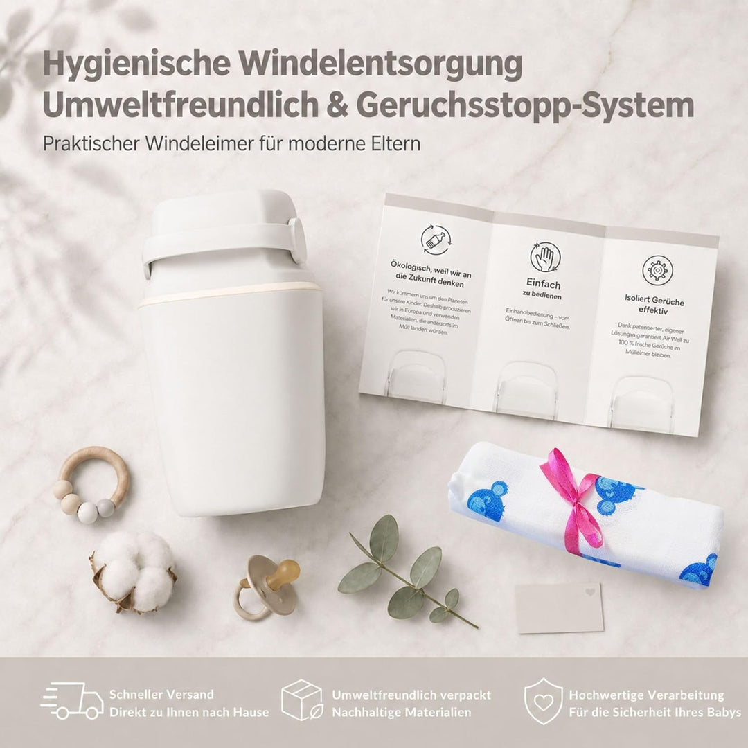 Set Magic Windeleimer Majestic & Windel Blaubär | Diaper Keeper mit Geruchsstop-System | bis zu 15 W