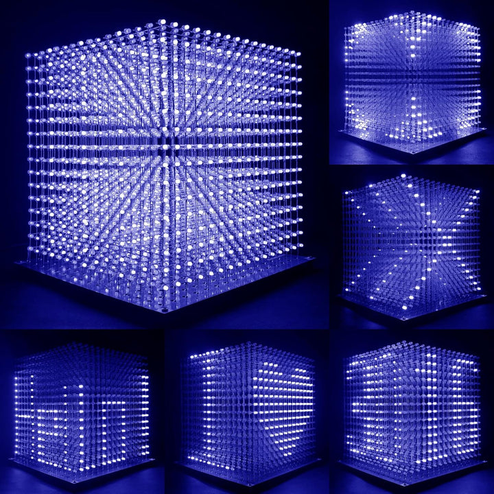 3D Led Cube Light Electronics Kit with LED 16x16x16 Electronic Learning Toy for Children and Teenage