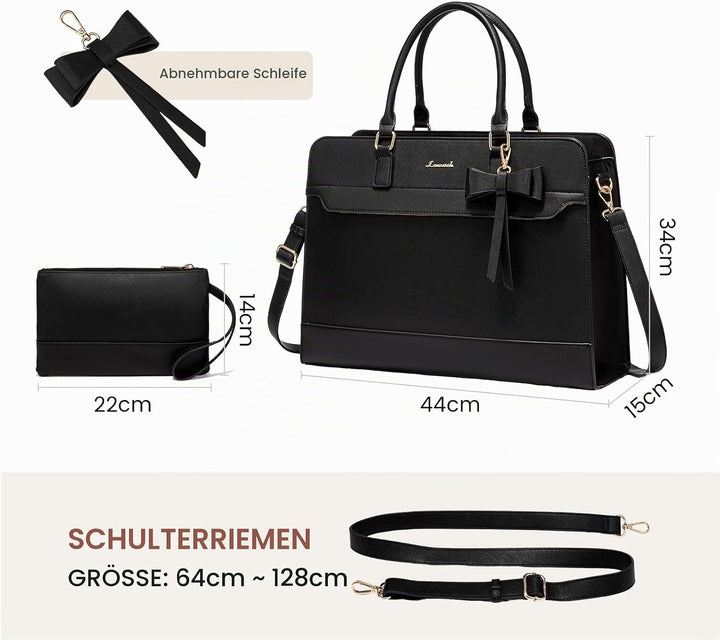 LOVEVOOK Handtasche Damen Gross, 17,3 Zoll Laptoptasche Arbeitstasche Elegant Uni Tasche Schultasche