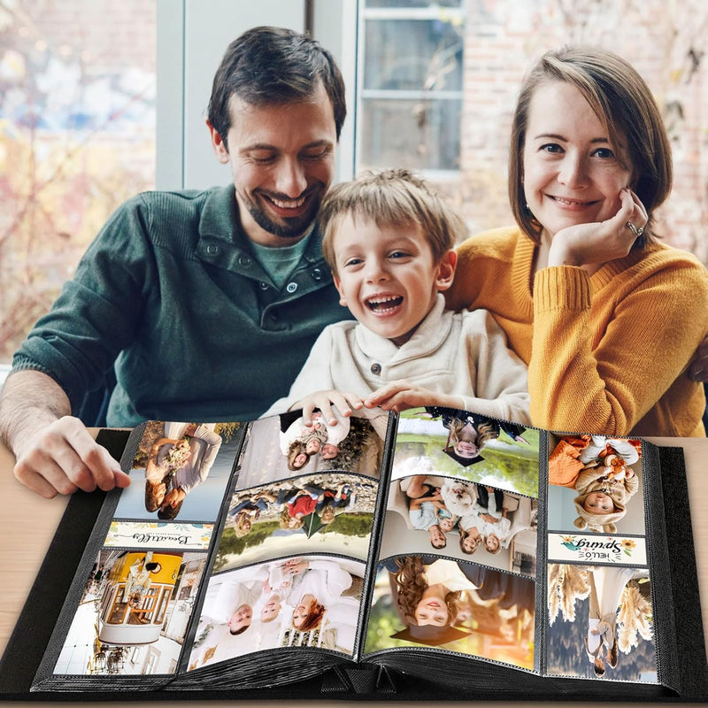 Lanpn Fotoalbum 11,5x15 11x15 600 Taschen, Grosses Leinen Einstecken Einsteckalbum für Vertikale und