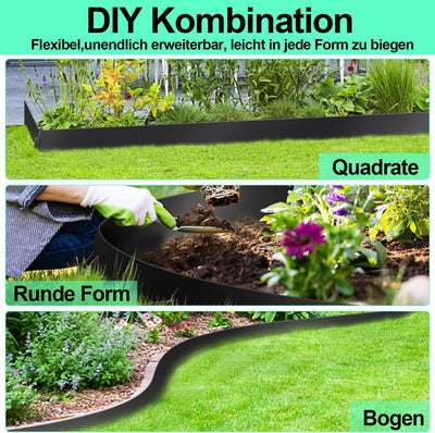 Vigevee Rasenkante verzinkt Metall, 5m 10m 15m 20m 25m 30m 35m 40m 45m 50m 100x15cm oder 100x18cm Be