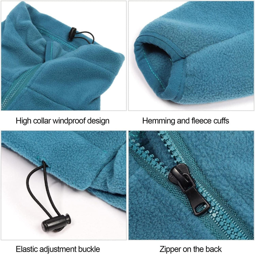 Hund Dicke Fleece Warme Pullover Mit Reissverschluss, Haustier Winter Warme Vierbeinige Onesies Mant