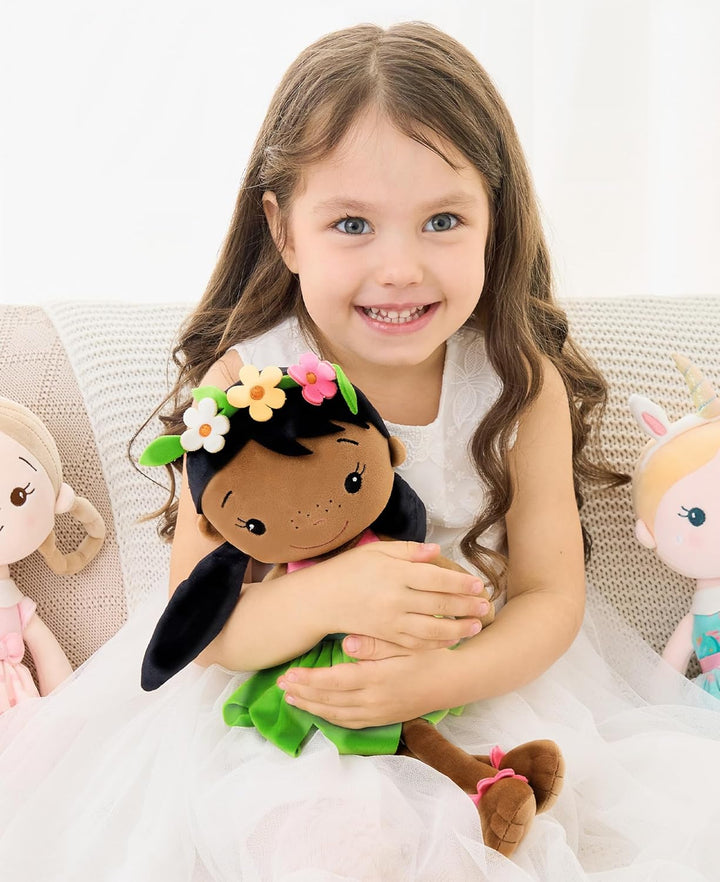 GAGAKU Weiche Stoffpuppe 40cm Schutzengel Puppen, Taufgeschenk für Baby Mädchen Kuscheltier Glücksbr