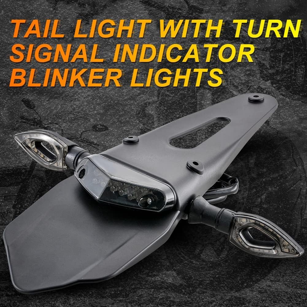 KaTur Motorrad Rück-Stossstange Bremse rotes Rücklicht Lampe LED mit Blinker Lampen für Offroad Moto