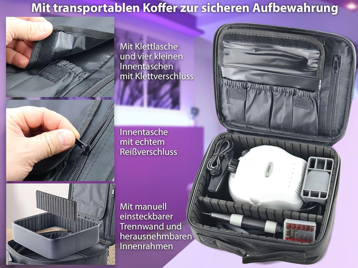 Professionelle elektrische Maniküre- / Pediküre - Fusspflegegerät als Kombi-Gerät mit hygienischer A