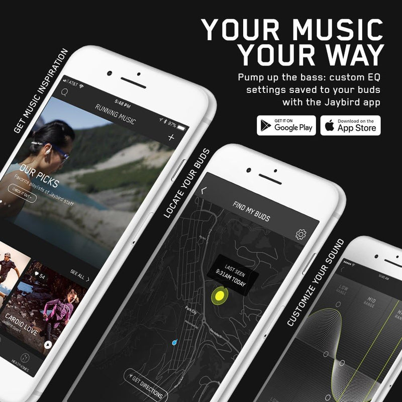 Jaybird Run Kabellose In-Ear Kopfhörer, Bluetooth, Schweissbeständig & Wasserdicht, 12-Stunden Akkul