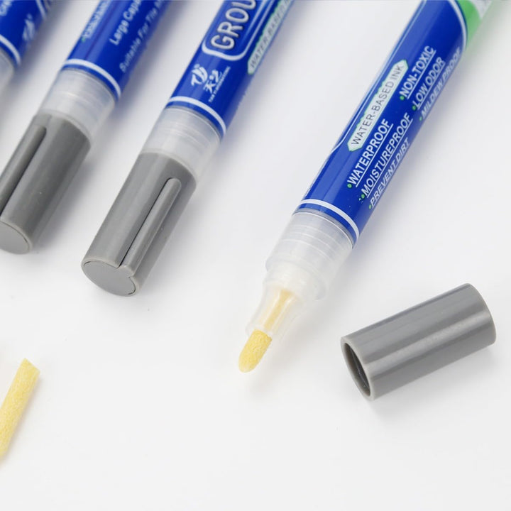 INF Fliesen Fugenstift 6er-Pack: Wasserdichter Fugenreparaturstift für Fliesenrestaurierung