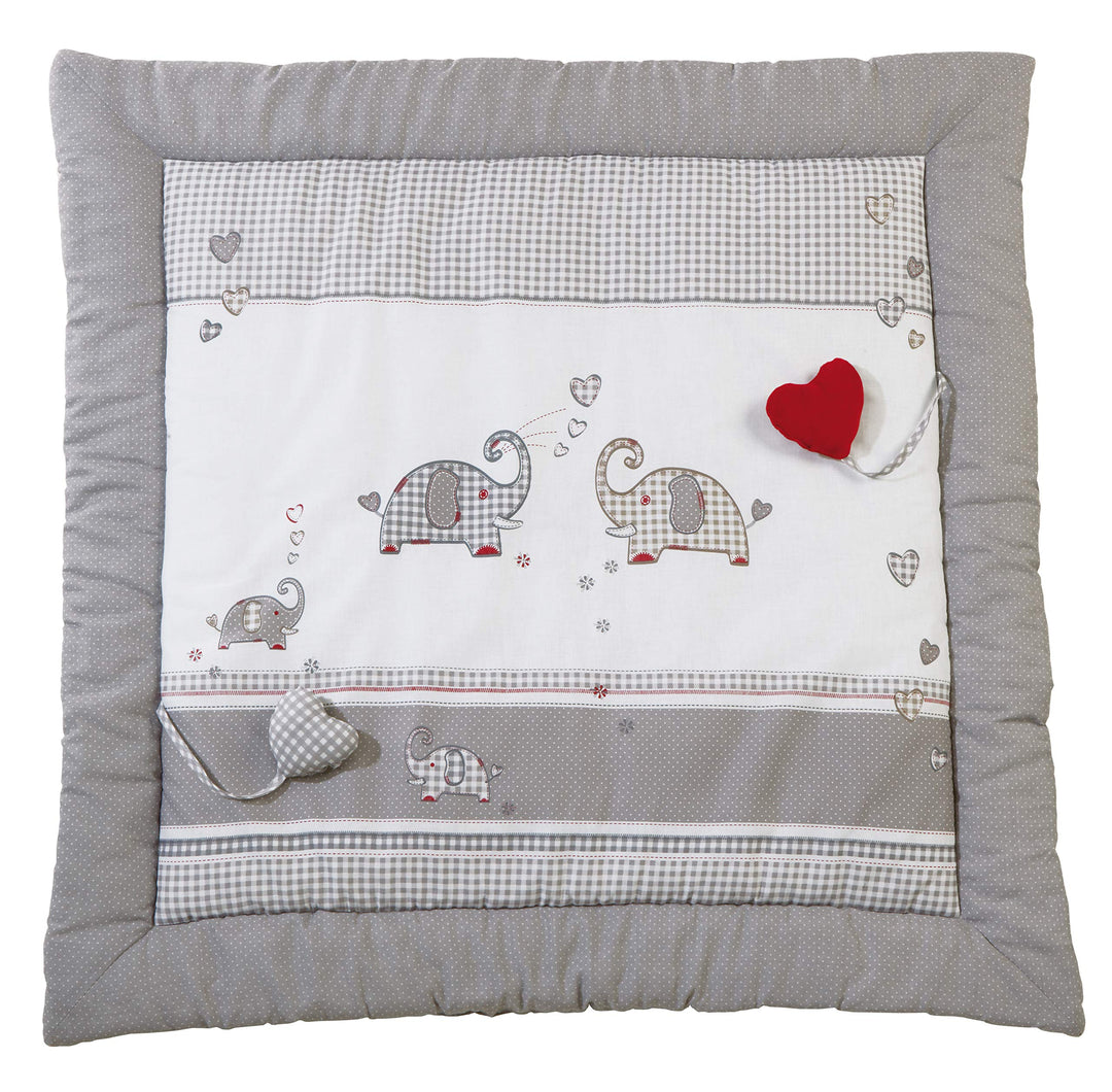 roba Spiel- & Krabbeldecke Jumbotwins - 100 x 100 cm - Gepolsterte Spieldecke für Babys - Spielunter