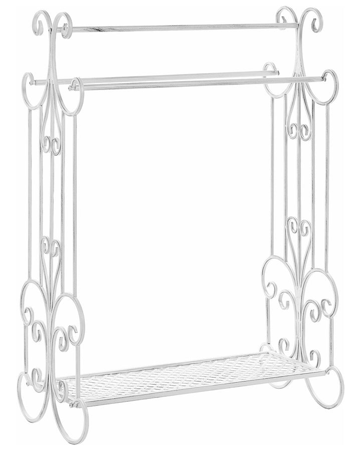 Retro Handtuchhalter Metall weiss Antik Optik für 3 Handtücher 60 x 90 cm Gladis