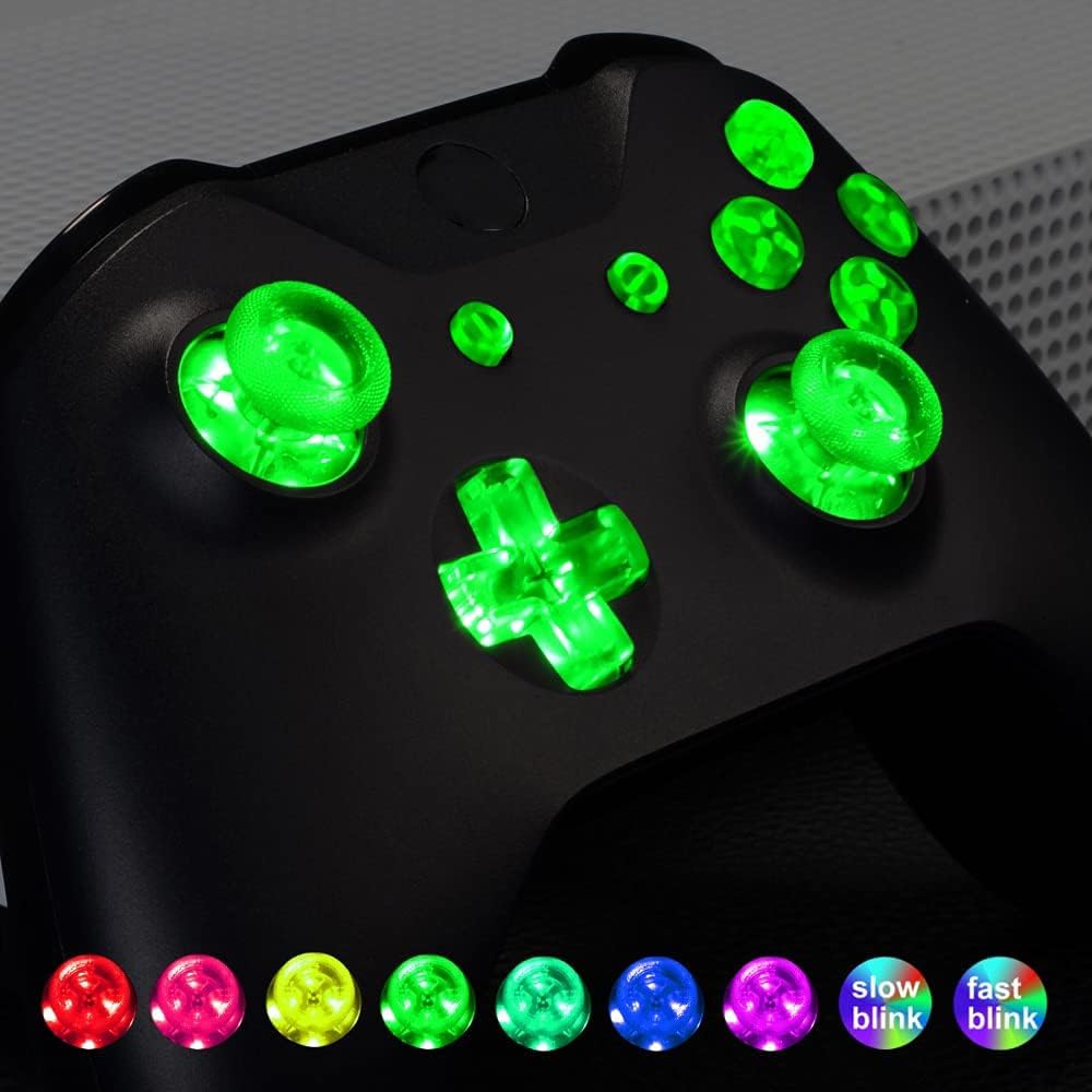 eXtremeRate LED Taste für Xbox One Controller, Bleuchtung Knöpfe Buttons D-pad Thumbsticks ABXY Butt