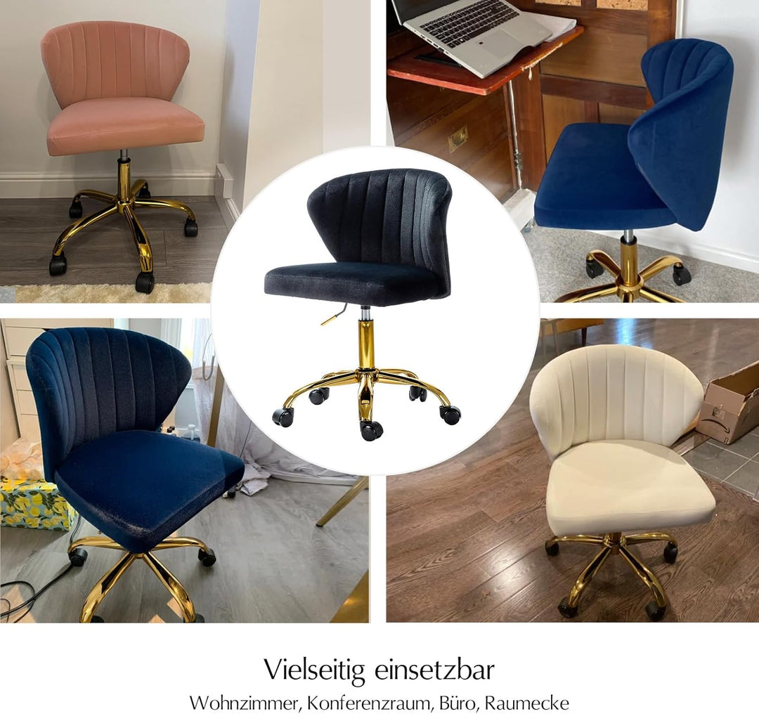 HULALA HOME Bürostuhl, Computerstuhl, Schminktischstuhl, moderner Schreibtischstuhl mit drehbaren Rä
