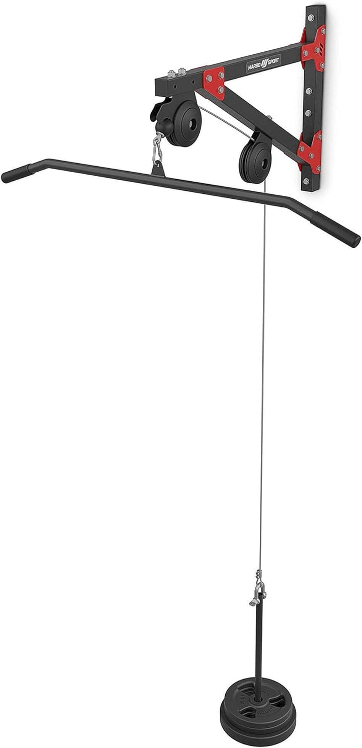 Marbo Sport Latzug zur Wandbefestigung Latzugturm Kabelzug MH-W108 2.0 | Made in EU Schwarz, Schwarz