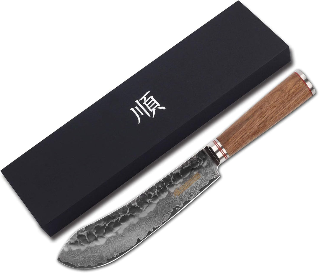 YOUSUNLONG Blockmesser Damastmesser gross, Klinge 20,50 cm Länge - sehr hochwertiges sehr scharfes P