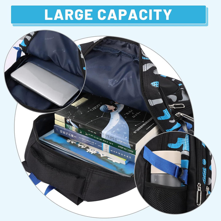 Amythe Kinderrucksack Schulrucksack Jungen Teenager, Lässiger Daypack Schule Leichter aus Nylon, 15-