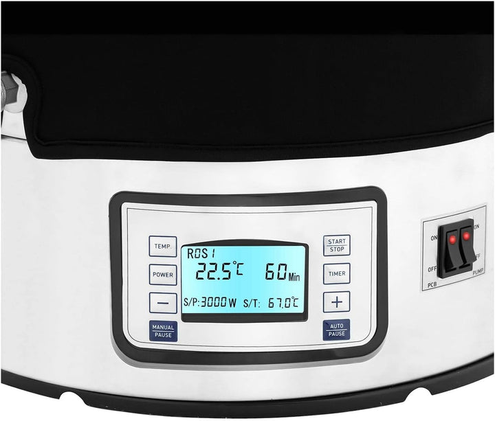 Royal Catering RCBM-60IN Braukessel mit Isolierung 60 l 3000 W 0-100 °C Edelstahl gehärtetes Glas Bi