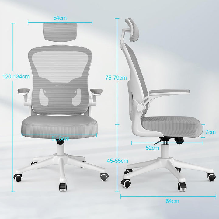 naspaluro Ergonomischer Bürostuhl mit Atmungsaktiver Netzbespannung, Schreibtischstuhl mit Verstellb