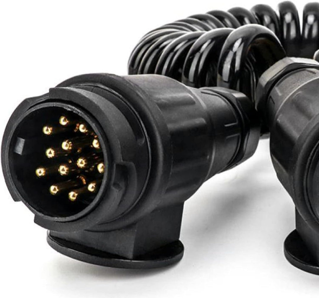 ColdShine 13-adriges Spiralkabel Anhängerkabel 1M Wohnmobil-Steckeradapter für Nutzfahrzeuge Auflieg