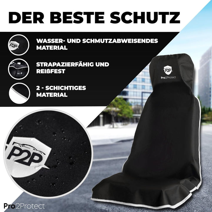 Pro2Protect [ Test SEHR GUT Autositzschoner Vordersitze | WASSERDICHT | 2er Set | Autositzbezüge,Sit