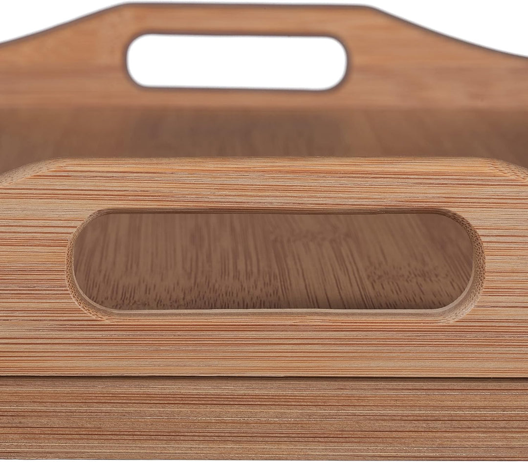 Relaxdays Betttablett klappbar, Essenstablett mit Füssen, Frühstück im Bett, Bambus & MDF, HxBxT: 25