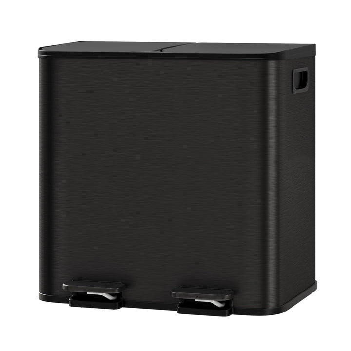 Mülleimer Küche 2 x 15 L aus Edelstahl, 2 Fächer Treteimer mit Softclose-Deckel, Abfalleimer mit Rut