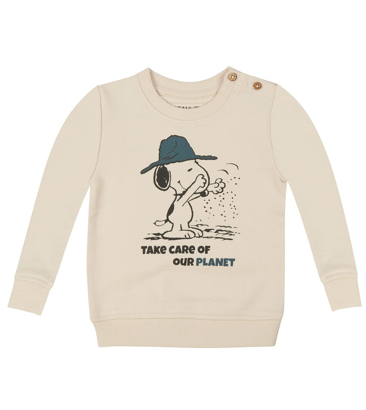ONOMATO! Peanuts Snoopy Jungen Mädchen Sweatshirt Cradle to Cradle 98-104 Beige, 98-104 Beige