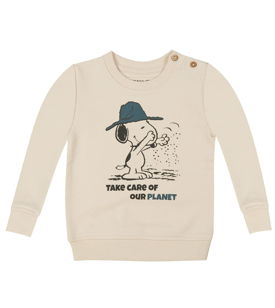 ONOMATO! Peanuts Snoopy Jungen Mädchen Sweatshirt Cradle to Cradle 98-104 Beige, 98-104 Beige