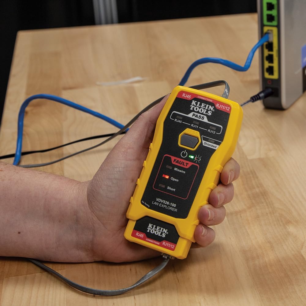 KLEIN TOOLS Netzwerkkabel-Prüfgerät, LAN Explorer™ Datenkabel-Prüfgerät mit Remote-Einheit RJ45 and