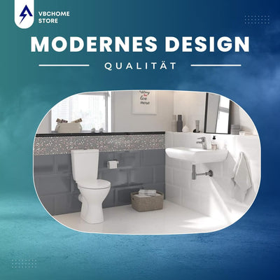 VBChome Stand- WC Toilette Keramik Komplett -Design- Set mit Spülkasten WC- Sitz aus Polypropylen fü