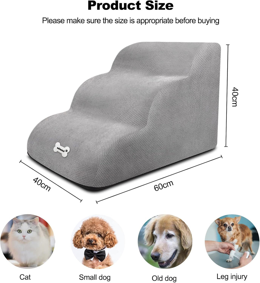 Galatée Hundetreppe, Weiche, Bequeme Haustiertreppe Mit Waschbarem Und Reissverschlussbezug, Einfach