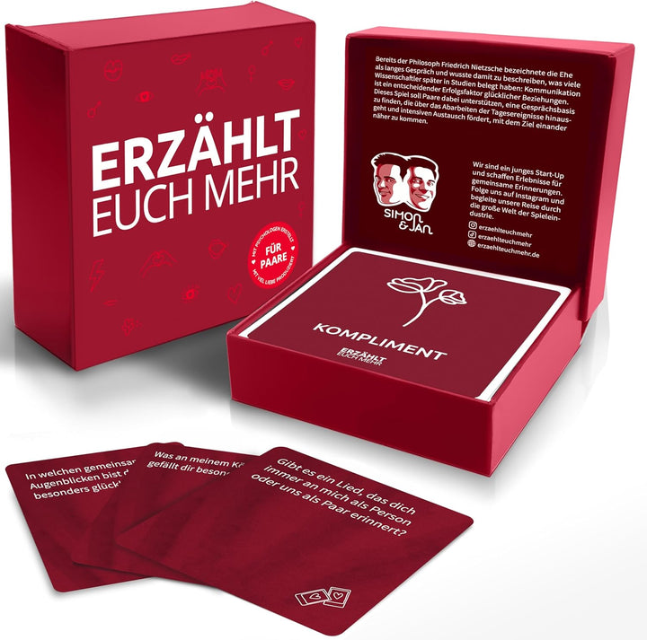 Simon & Jan Spiel für Paare – ERZÄHLT EUCH MEHR - Geschenk für Partner - Gesellschaftsspiel für 2 Pe