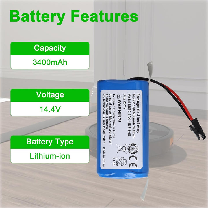 3400mAh Akku Kompatibel mit Kyvol Cybovac L20 E20 E30 E31, RoboVac LR20 LR30 L35 Hybrid LR30 L35 Hyb