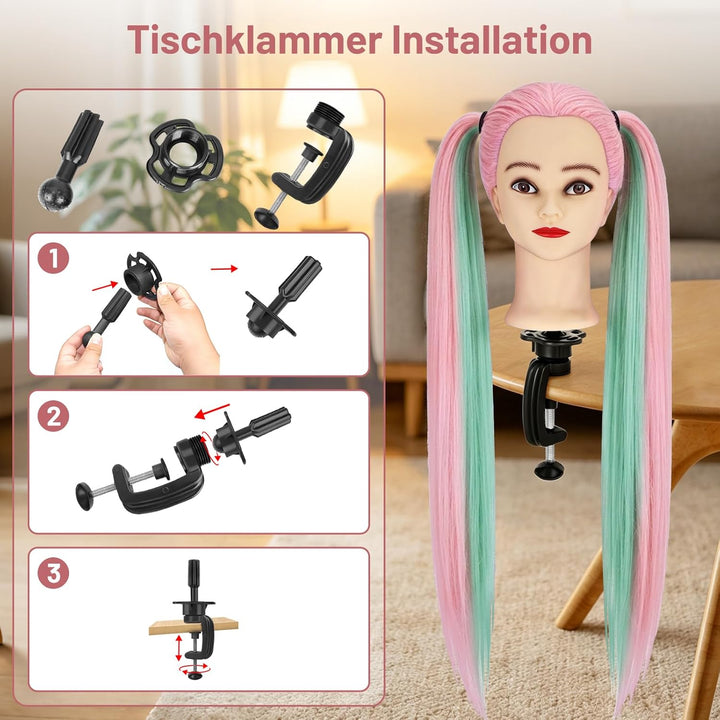 TwoWin Training Head Friseur Head Friseurübungsleiter Cosmetology Mannequin Manikin Dolls Haarstylin