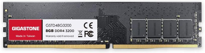 [DDR4 RAM] Gigastone Desktop RAM 8GB DDR4 Ram 8GB DDR4-3200MHz PC4-25600 CL22 1.2V UDIMM 288 Pin/Pol