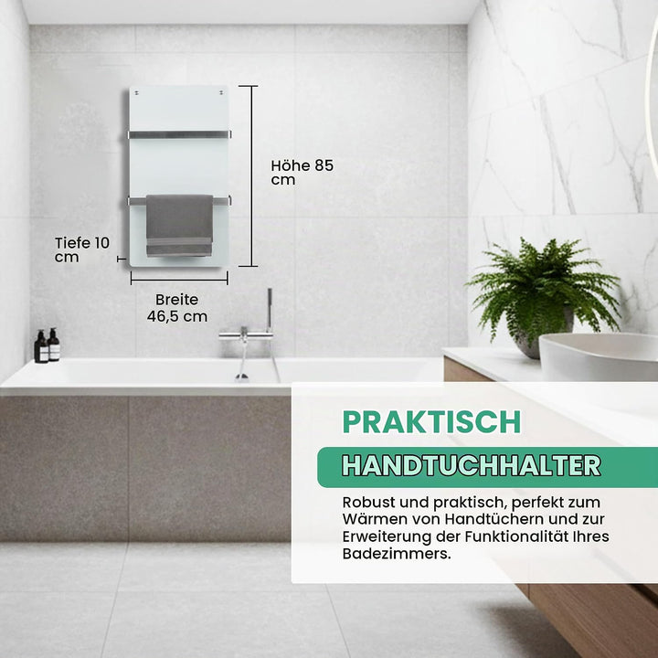 Badezimmer Heizkörper Handtuchtrockner Handtuchwärmer Eurom Sani Comfort Wifi Elektro Glas