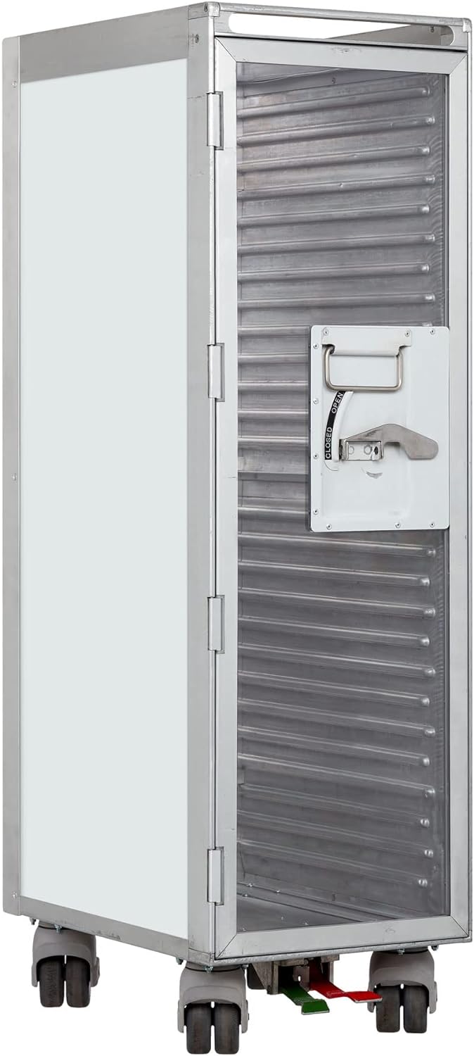 Bartrolley Uni Airlinegrau inkl. LED Fachboden, Barbrett & Glasfachboden, Gebrauchter Trolley aus de
