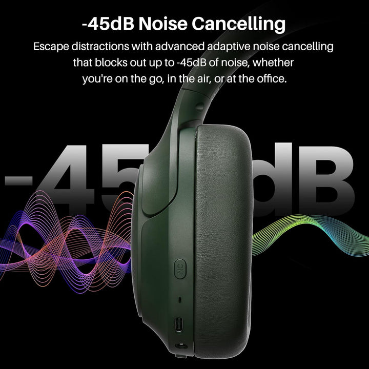 TOZO HT3 Kopfhörer Kabellos Bluetooth Over Ear, Noise Cancelling Kopfhörer mit 5 Mics,90 Std, Hi-Res