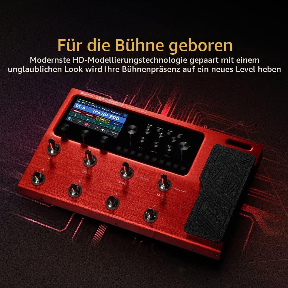 Valeton Effektpedal Multi-Effekte Gitarren Bass Prozessor Gitarren Bass Amp Modeling IR Cabinets Sim