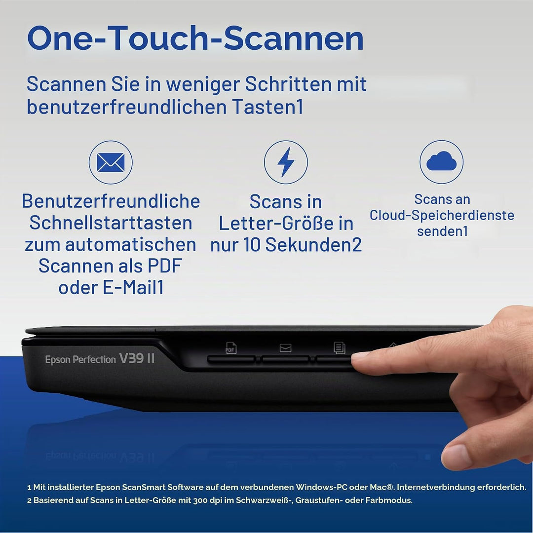 Epson - Perfection V39 II - Farbfoto- und Dokumenten-Flachbettscanner - 4800 DPI optische Auflösung