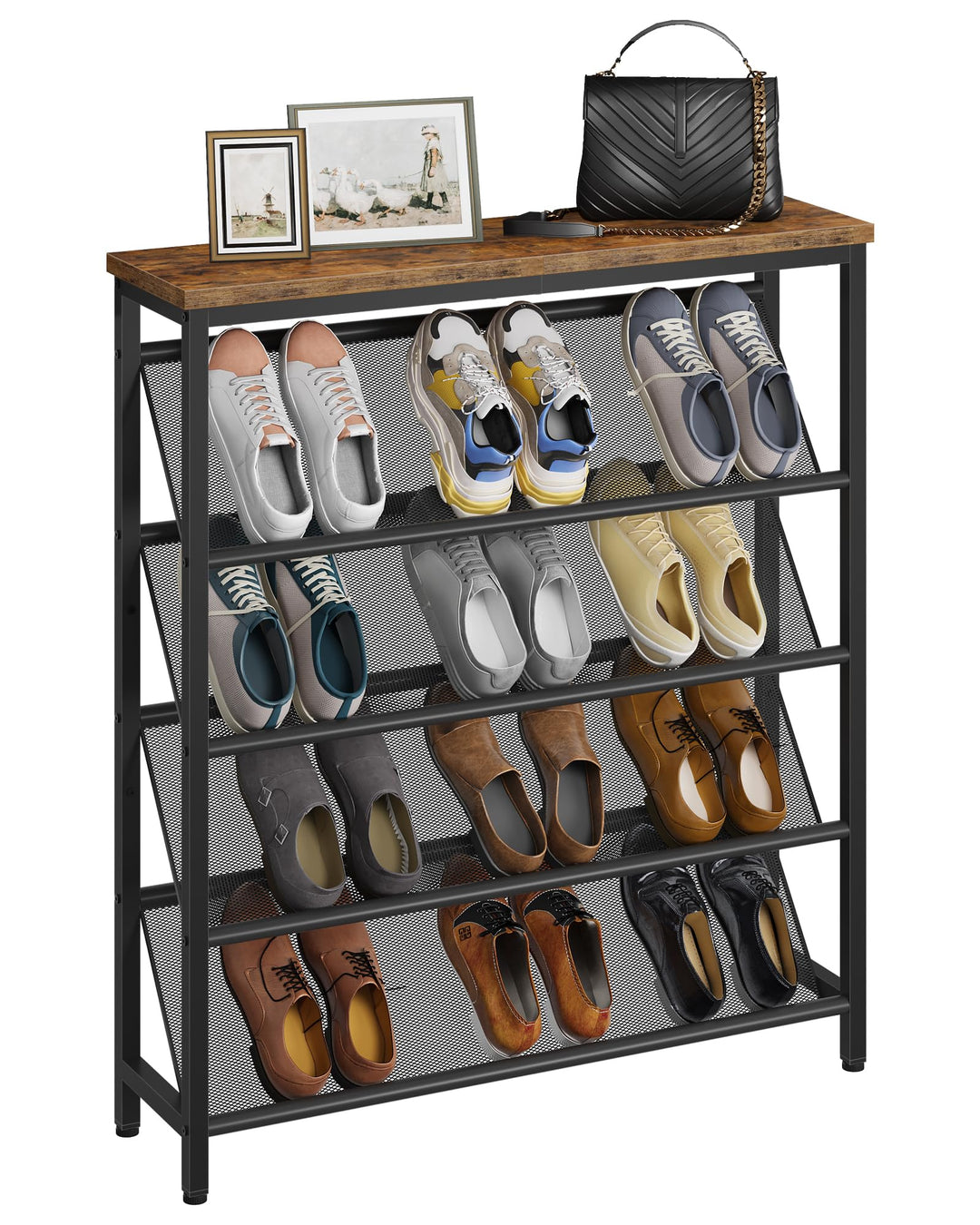 Schuhregal, 5-stufige Schuhablage, Schuhschrank schmal, Schuhständer, Schuhaufbewahrung, Schuh-Organ