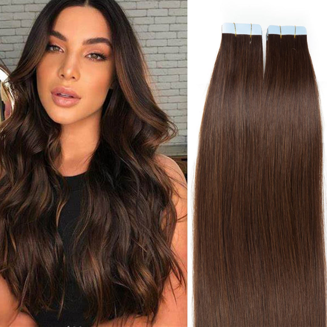 SEGO Tape Extensions Echthaar 20 Tressen/30 g Klebeband Band in Haarverlängerung Kleber Haarteile Ha