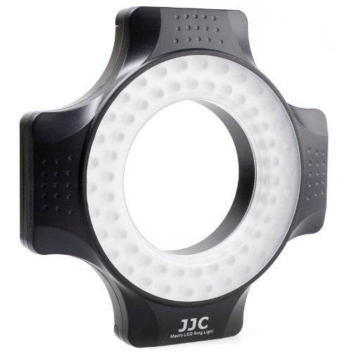 JJC LED-60 Dimmbares LED Makro-Ringlicht (Ringleuchte, Dauerlicht) für DSLR- & Systemkamera 650 Lux