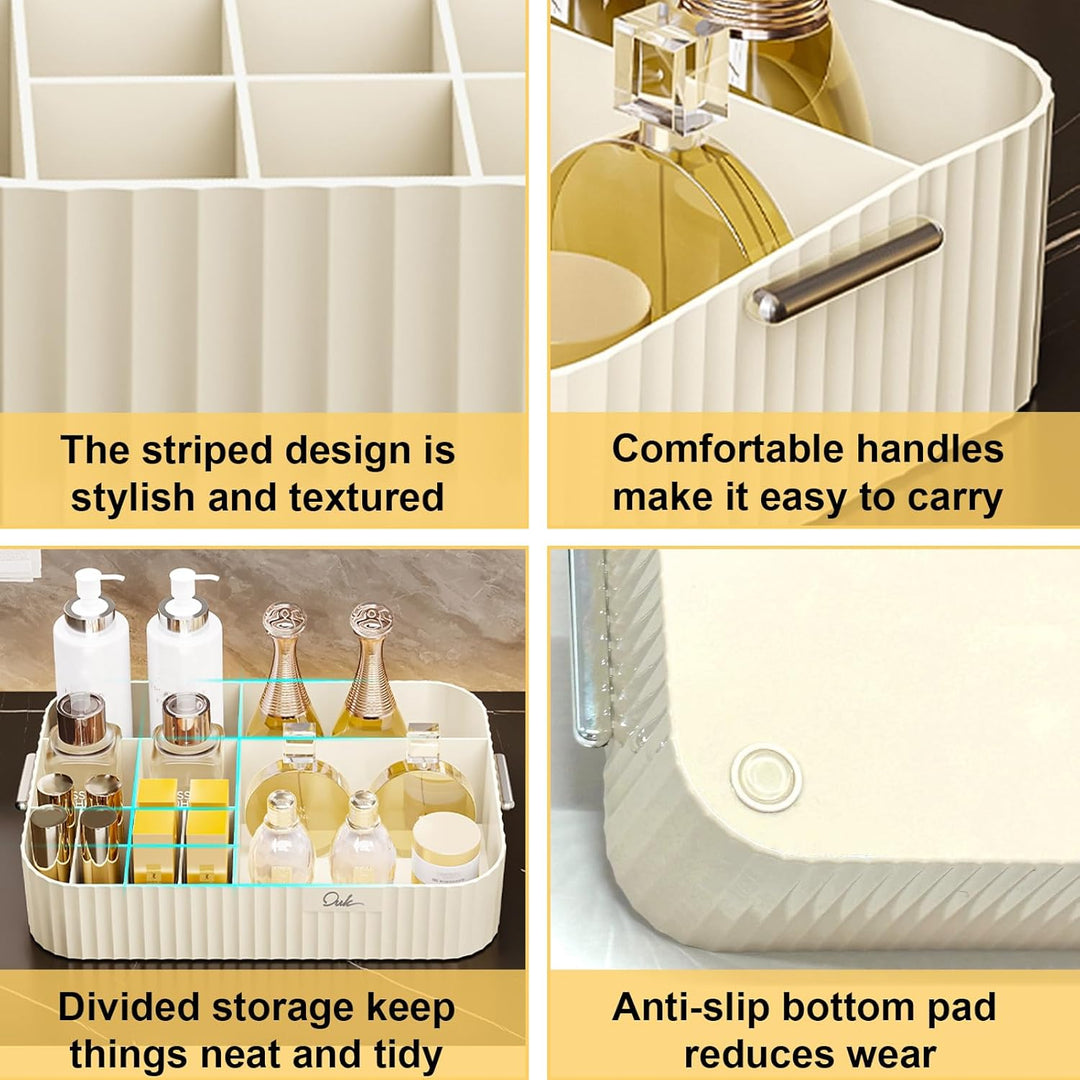 DASITON Make up Organizer mit Fächern, Grosser Make up Aufbewahrung Kosmetik Organizer für Badezimme